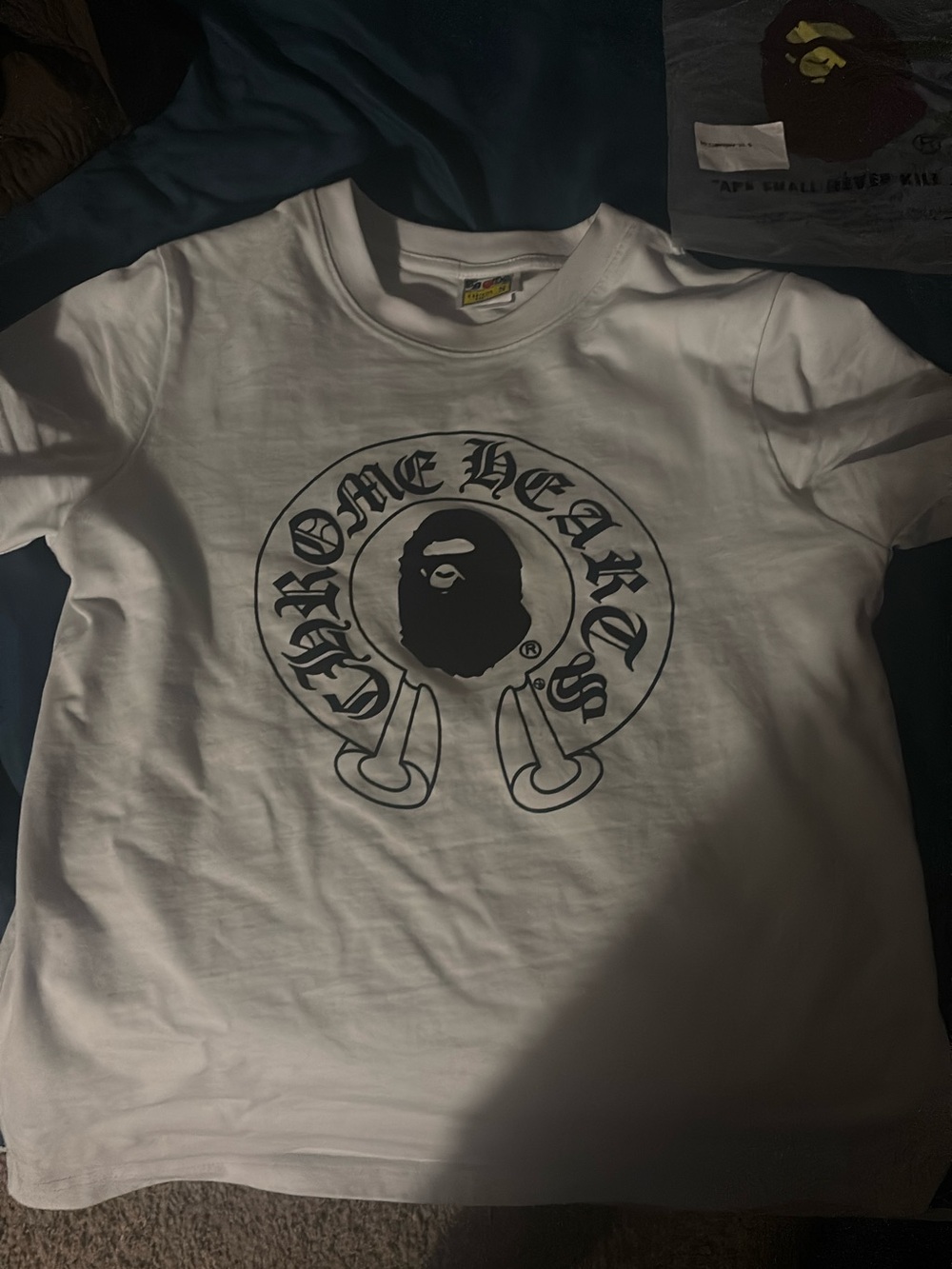 Chrome Hearts White Tee with Black Circular Ape Logo